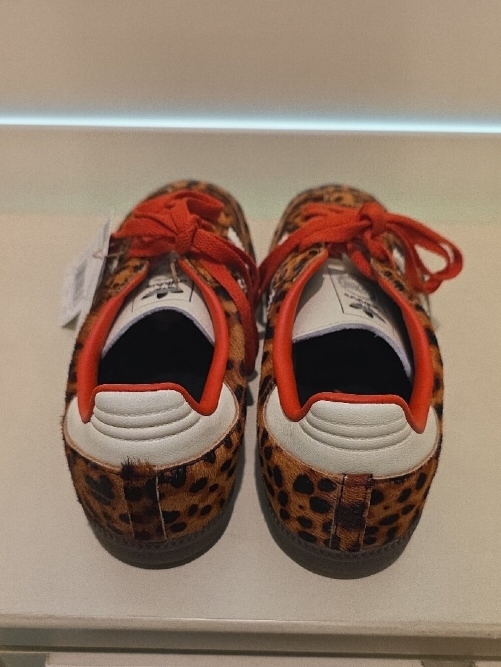 New Leopard Print Sneakers with Red Accents - Picture 3 of 6